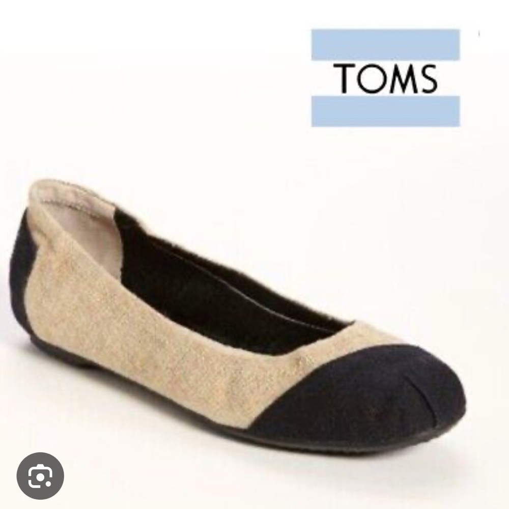 TOMS Alessandra burlap slip on ballet flats Size 7
